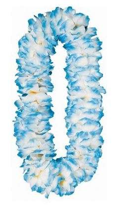 Hawaiian Necklace/Garland: BLUE & WHITE