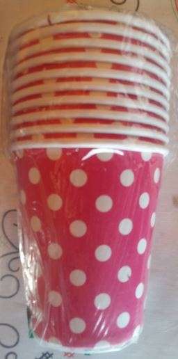 Pink polka dot cups