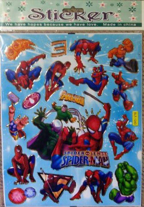 SPIDERMAN sticker sheet