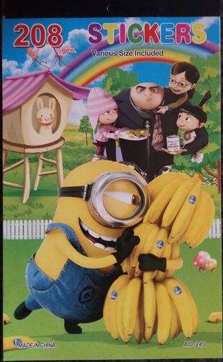 Minion sticker sheet book- (208 stickers)