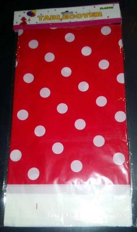 Polka dot table cover- RED