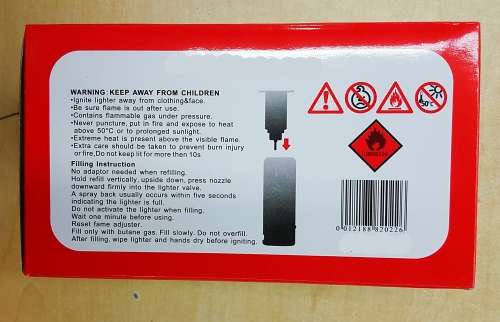 DISPOSABLE / REFILLABLE / BUTANE GAS LARGE SIZE CIGARETTE LIGHTERS WITH TORCH 20 PC BOX