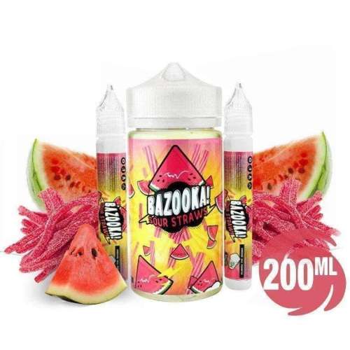 BAZOOKA SOUR STRAWS VAPE JUICE / E-LIQUID / E-JUICE / 3 BOTTLES * 3MG 200ML *