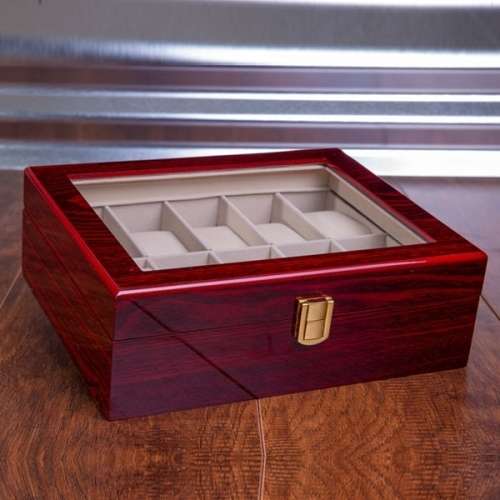 WATCH BOX / DISPLAY / CASE / STORAGE / ORGANISER *10 SLOT/ BLOCK/ DIVISION*DYNAMITE*REAL SOLID WOOD