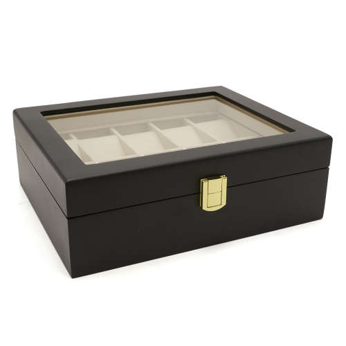 WATCH BOX / DISPLAY / CASE / STORAGE / ORGANISER *10 SLOT/ BLOCK/ DIVISION*DYNAMITE*REAL SOLID WOOD