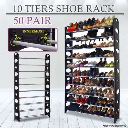 10 TIER STACKABLE SHOE RACK
