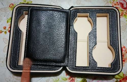 4 SLOT ZIPPERED TRAVEL WATCH CASE / ORGANIZER / STORAGE
