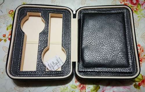 4 SLOT ZIPPERED TRAVEL WATCH CASE / ORGANIZER / STORAGE