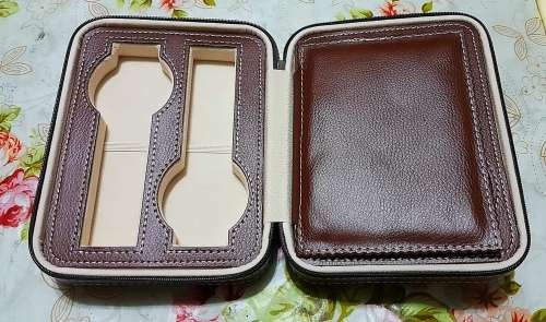 4 SLOT ZIPPERED TRAVEL WATCH CASE / ORGANIZER / STORAGE
