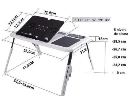 E-TABLE PORTABLE LAPTOP TABLE / COMPUTER / STUDY DESK WITH COOLING FAN