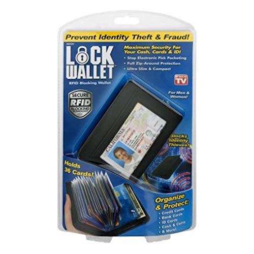 SECURE RFID BLOCKING LOCK WALLET PLUS FREE DISPOSABLE SURGICAL FACE MASK