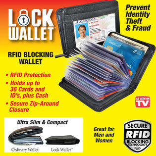 SECURE RFID BLOCKING LOCK WALLET PLUS FREE DISPOSABLE SURGICAL FACE MASK