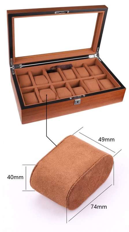WATCH BOX / DISPLAY / CASE / STORAGE / ORGANISER *12 SLOT/ BLOCK/ DIVISION LUXURIOUS SOLID WOOD