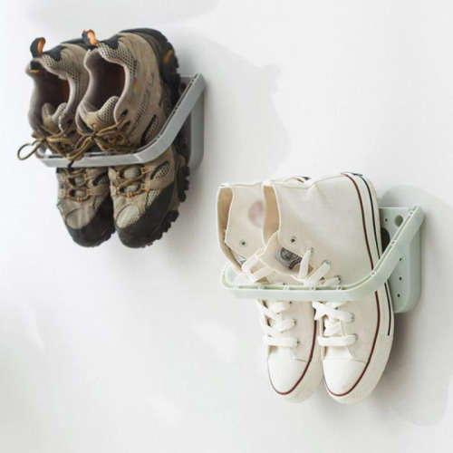 SPACE SAVING VERTICAL MOUNT SHOE STORAGE / ORGANIZER /  RACK 2PACK