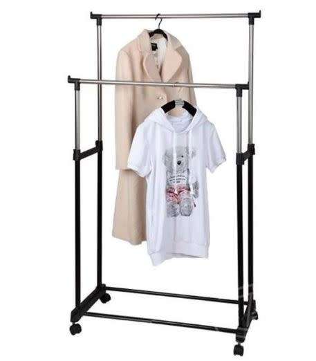 HEIGHT ADJUSTABLE / SPACE SAVING DOUBLE POLE CLOTHES RACK
