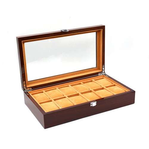 WATCH BOX  DISPLAY  CASE  STORAGE  ORGANISER 12 SLOT BLOCK DIVISION QUALITY SOLID WOOD