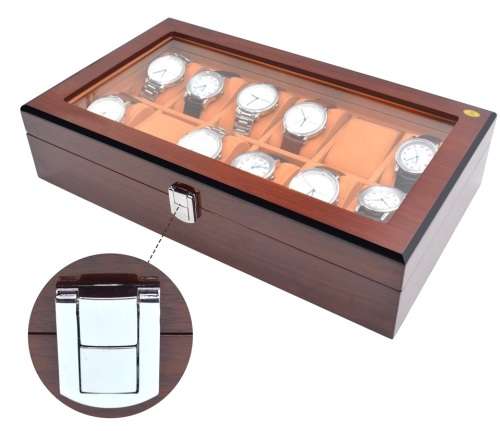 WATCH BOX  DISPLAY  CASE  STORAGE  ORGANISER 12 SLOT BLOCK DIVISION QUALITY SOLID WOOD
