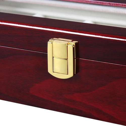 WATCH BOX / DISPLAY / CASE / STORAGE / ORGANISER 10 SLOT/ BLOCK/ DIVISION REAL SOLID WOOD MAHOGANY