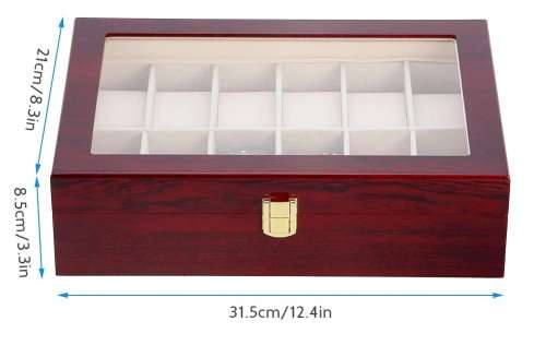 WATCH BOX / DISPLAY / CASE / STORAGE / ORGANISER 10 SLOT/ BLOCK/ DIVISION REAL SOLID WOOD MAHOGANY