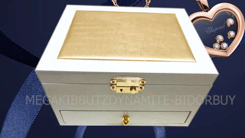 JEWELRY BOX/ CASE *REAL SOLID WOOD* ARCTIC WHITE WITH MIRROR