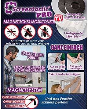 SCREENTASTIC PRO MAGNETIC MOSQUITO / FLY / INSECT / PEST PREVENTION NET / CURTAIN 3 PACK