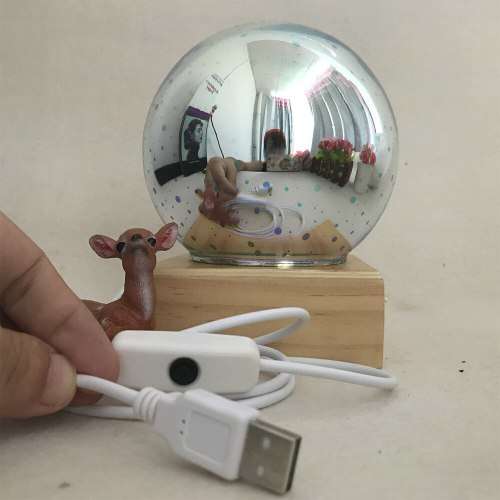 MODERN LED 3D ILLUSIONARY STEREOSCOPIC HOLOGRAPHIC GALACTIC MAGIC CRYSTAL BALL NIGHT LAMP LIGHT