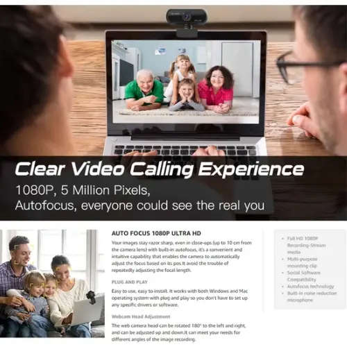 HD 1080P USB MINI WEBCAM PLUG AND PLAY