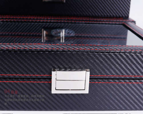 WATCH BOX DISPLAY CASE STORAGE ORGANISER 12 SLOT BLOCK DIVISION BLACK CARBON FIBER
