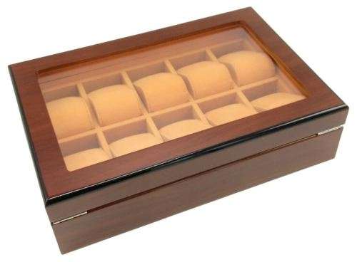 WATCH BOX  DISPLAY  CASE  STORAGE  ORGANISER 10 SLOT BLOCK DIVISION QUALITY SOLID WOOD