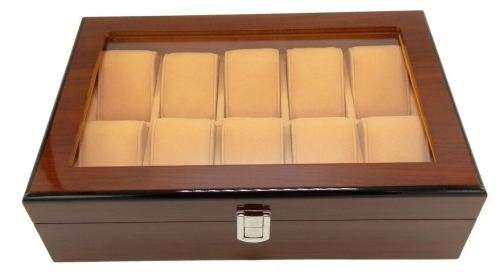 WATCH BOX  DISPLAY  CASE  STORAGE  ORGANISER 10 SLOT BLOCK DIVISION QUALITY SOLID WOOD