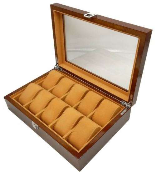 WATCH BOX  DISPLAY  CASE  STORAGE  ORGANISER 10 SLOT BLOCK DIVISION QUALITY SOLID WOOD