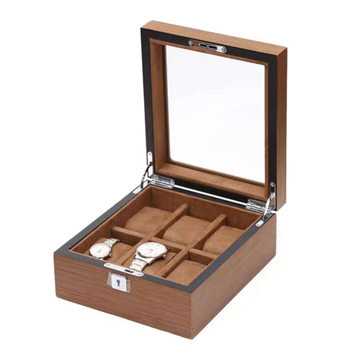 WATCH BOX  DISPLAY  CASE  STORAGE  ORGANISER 6 SLOT BLOCK DIVISION QUALITY SOLID WOOD