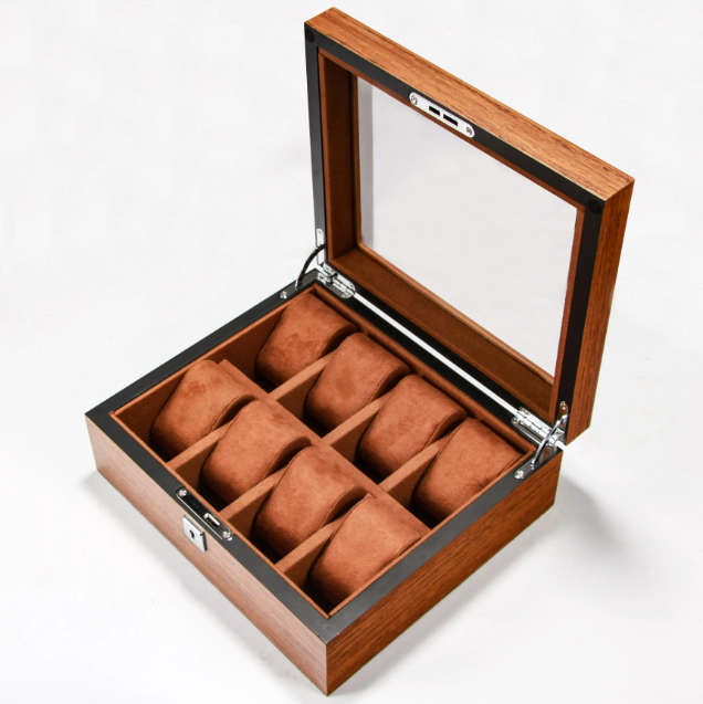 WATCH BOX  DISPLAY  CASE  STORAGE  ORGANISER 8 SLOT BLOCK DIVISION QUALITY SOLID WOOD
