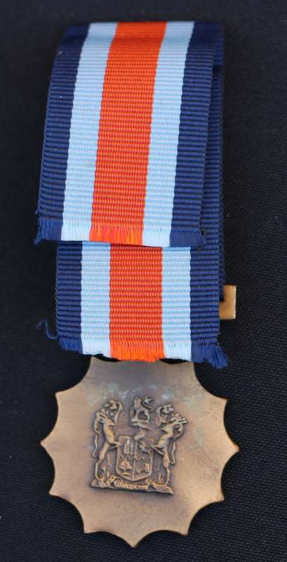 Chief of the SADF Commendation Medal fixed suspender small feint numbering EF
