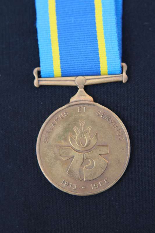 South African Police 75 Year Anniversary Medal EF