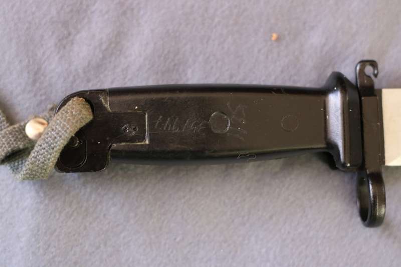 East German AKM Type II bayonet with matching bayonet and scabbard