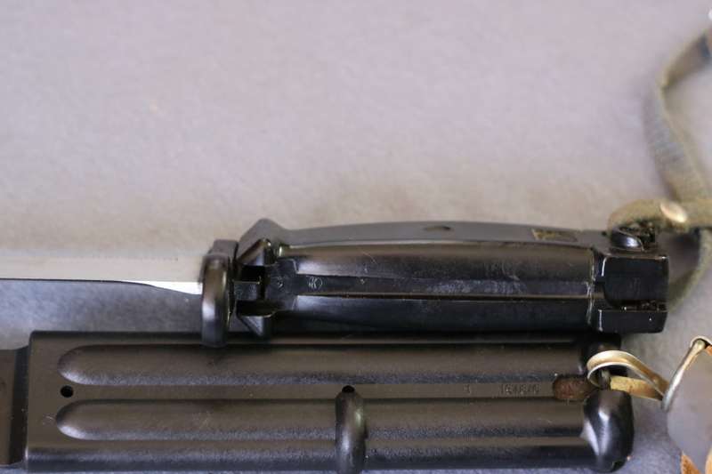East German AKM Type II bayonet with matching bayonet and scabbard
