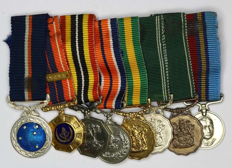 Miniature medal group of eight attributed to Brig. Gen. M van der Linde (Aides-de-Camp) EF