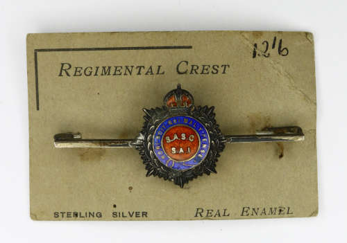 Silver South African Service Corps sweetheart brooch pin EF