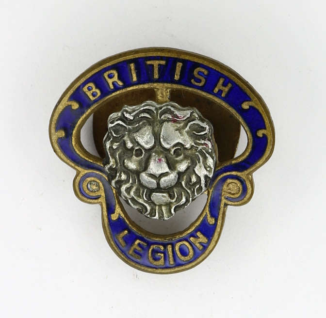 British Legion enamelled bimetal button hole badge EF
