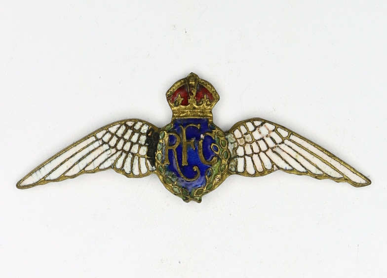 Royal Flying Corps enamelled sweetheart brooch (note no pin and minor damage to enamelling) EF RFC