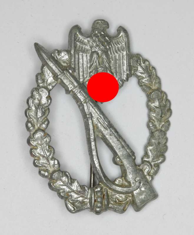 German Infantry Assault Badge in Silver Marked GWL (Gebrüder Wegerhof, Lüdenscheid) EF