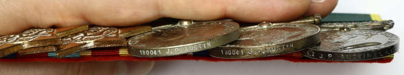 Group of five: 1939-45 Star, Africa Star, WM, ASM, EM WO2 J.P. Austin S.A.E.C. EF