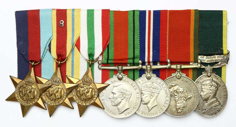 Group of seven: 1939-45 Star, Africa Star, Italy Star, DM, WM, ASM, EM SGT B Gerrard SAEC EF