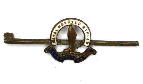 Natal Mounted Rifles Enamelled Gilt Sweetheart Brooch Pin F (note no pin and enamel damage)