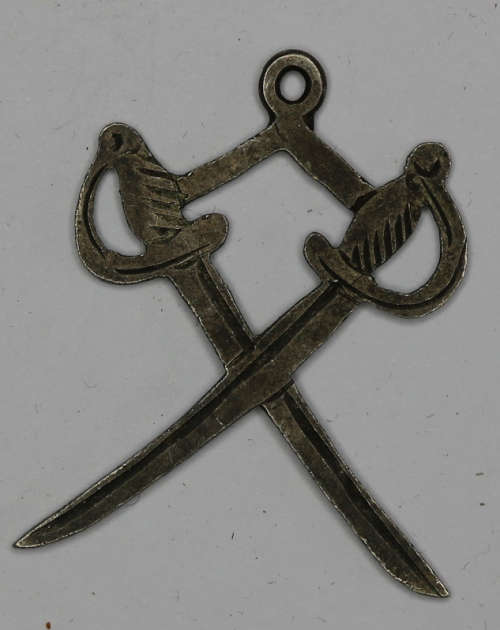 Silver Crossed Swords Pendant (unmarked) EF