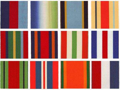WWII full size medal ribbon per 15 cm length