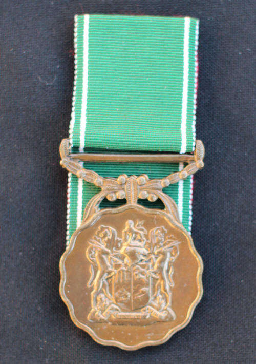 SADF Good Service Medal Bronze with Permanent Force Ribbon EF