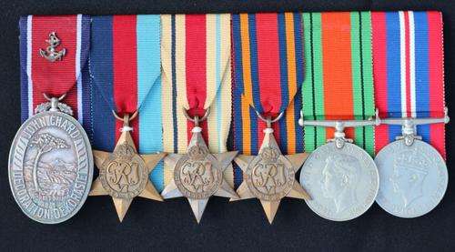 Group of six: John Chard Decoration ER II (Navy) & five WWII Medals incl Burma Star VF