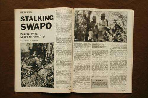 Soldier of Fortune Apr 1987 Stalking SWAPO Koevoet Pries Loose Terrorist Grip Good Magazine